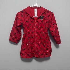 Disney Red Hooded Mickey/Minnie Mouse Lightweight Jacket Size 6